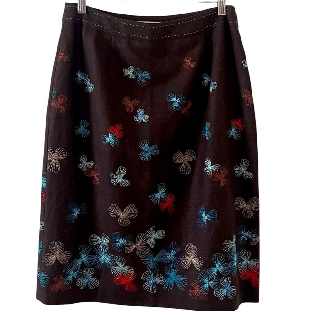 Alfani•Nolita Linen Embroidered Pencil Skirt